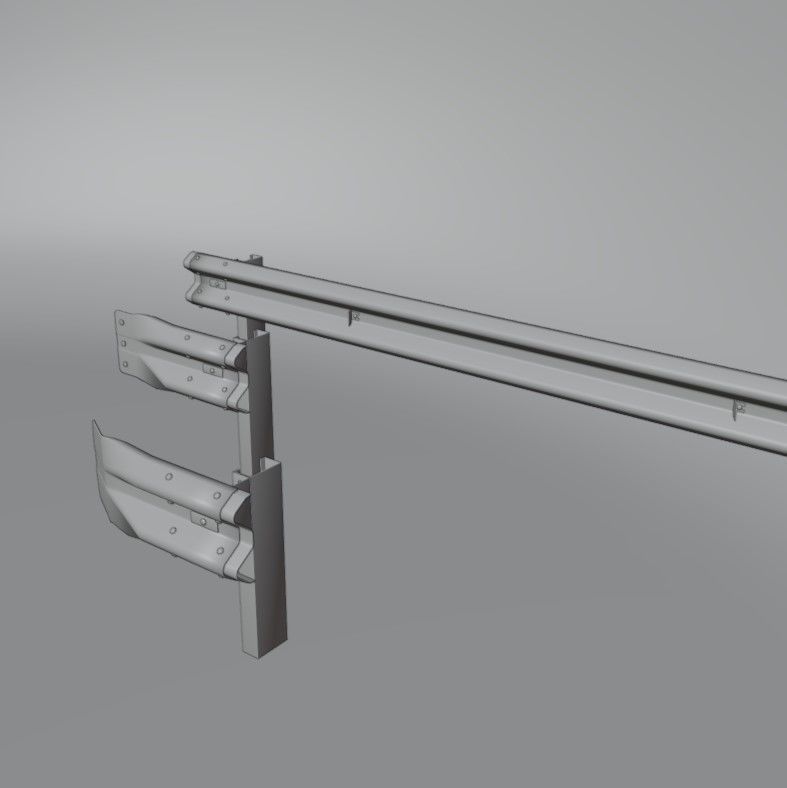 Guard rail Low-poly 3D model_19