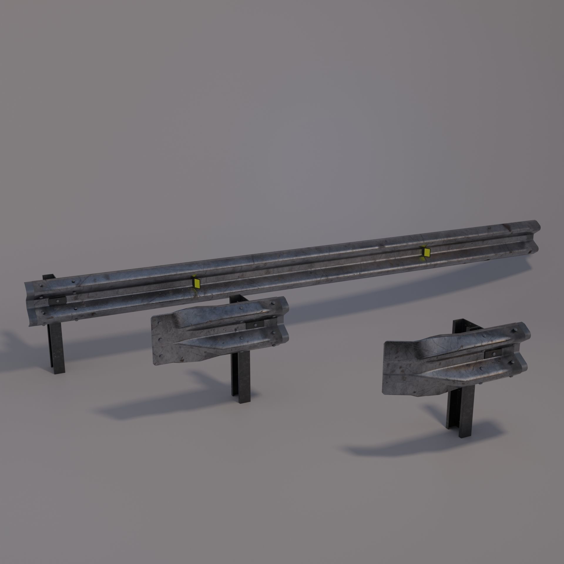 Guard rail Low-poly 3D model_2