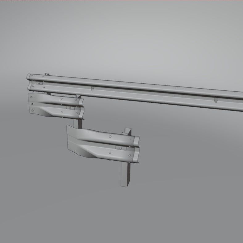 Guard rail Low-poly 3D model_18