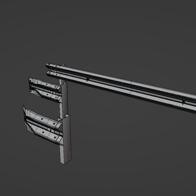 Guard rail Low-poly 3D model_33