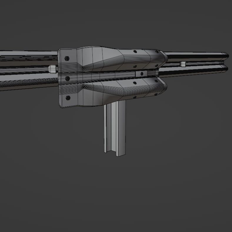Guard rail Low-poly 3D model_36
