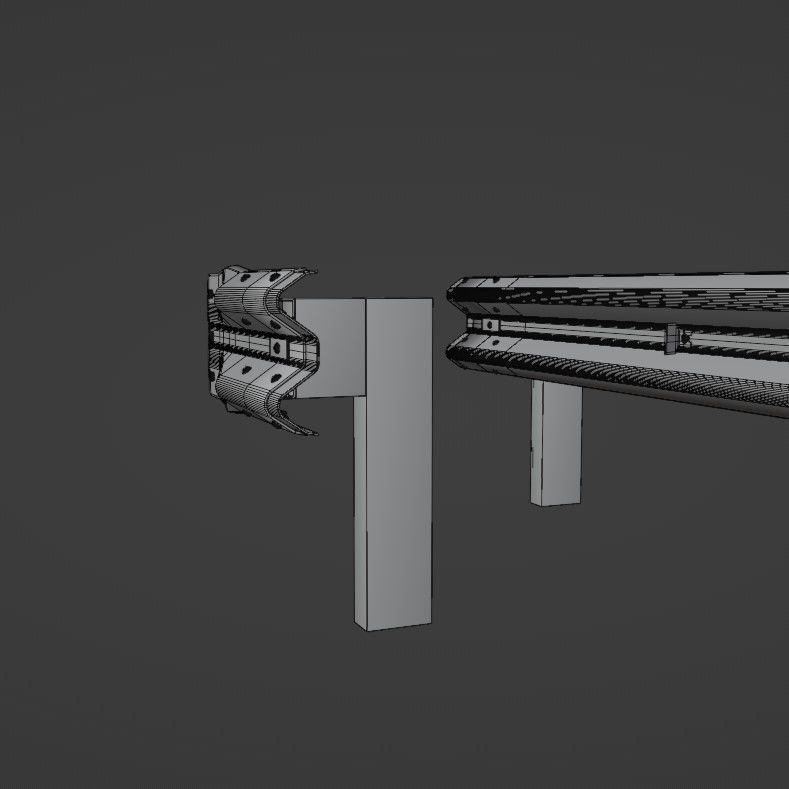 Guard rail Low-poly 3D model_41