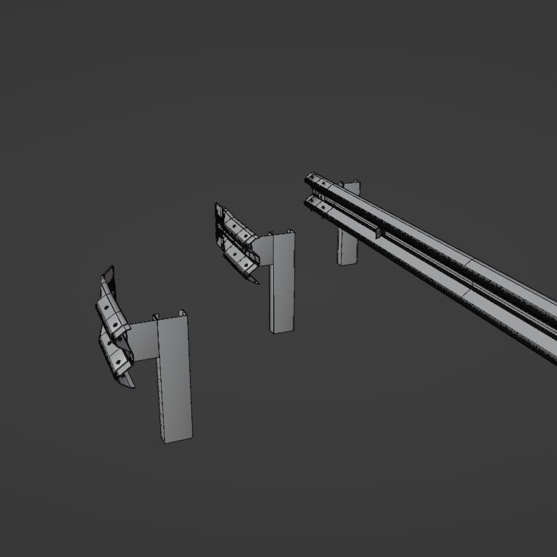 Guard rail Low-poly 3D model_34