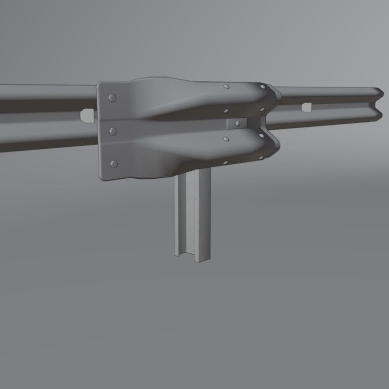 Guard rail Low-poly 3D model_22