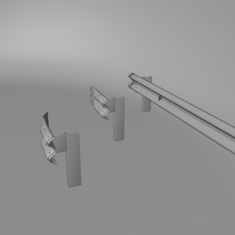 Guard rail Low-poly 3D model_20