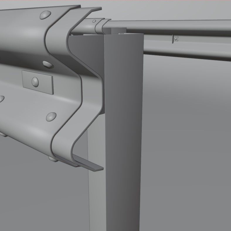 Guard rail Low-poly 3D model_26