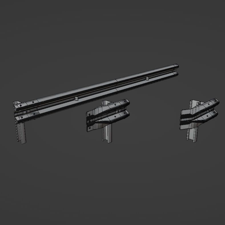 Guard rail Low-poly 3D model_29