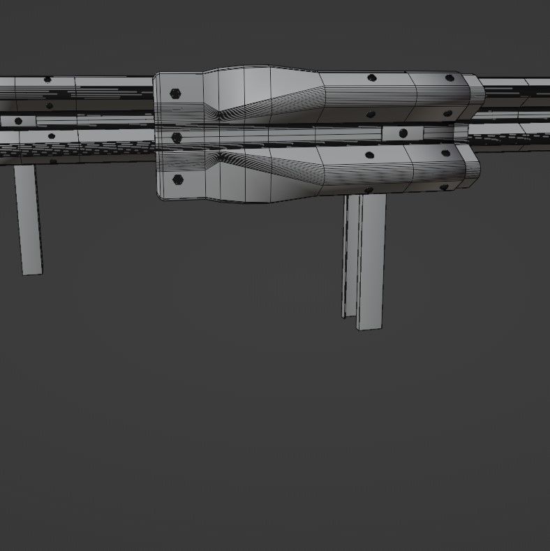 Guard rail Low-poly 3D model_37