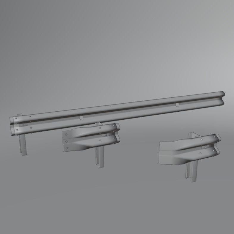 Guard rail Low-poly 3D model_16