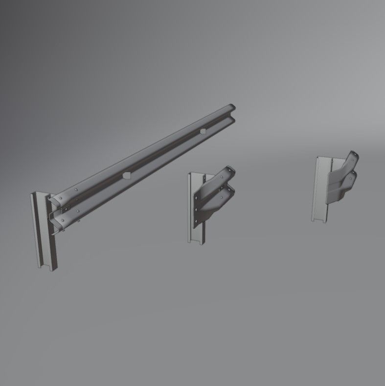 Guard rail Low-poly 3D model_14