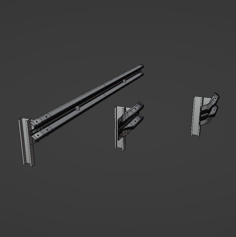 Guard rail Low-poly 3D model_28