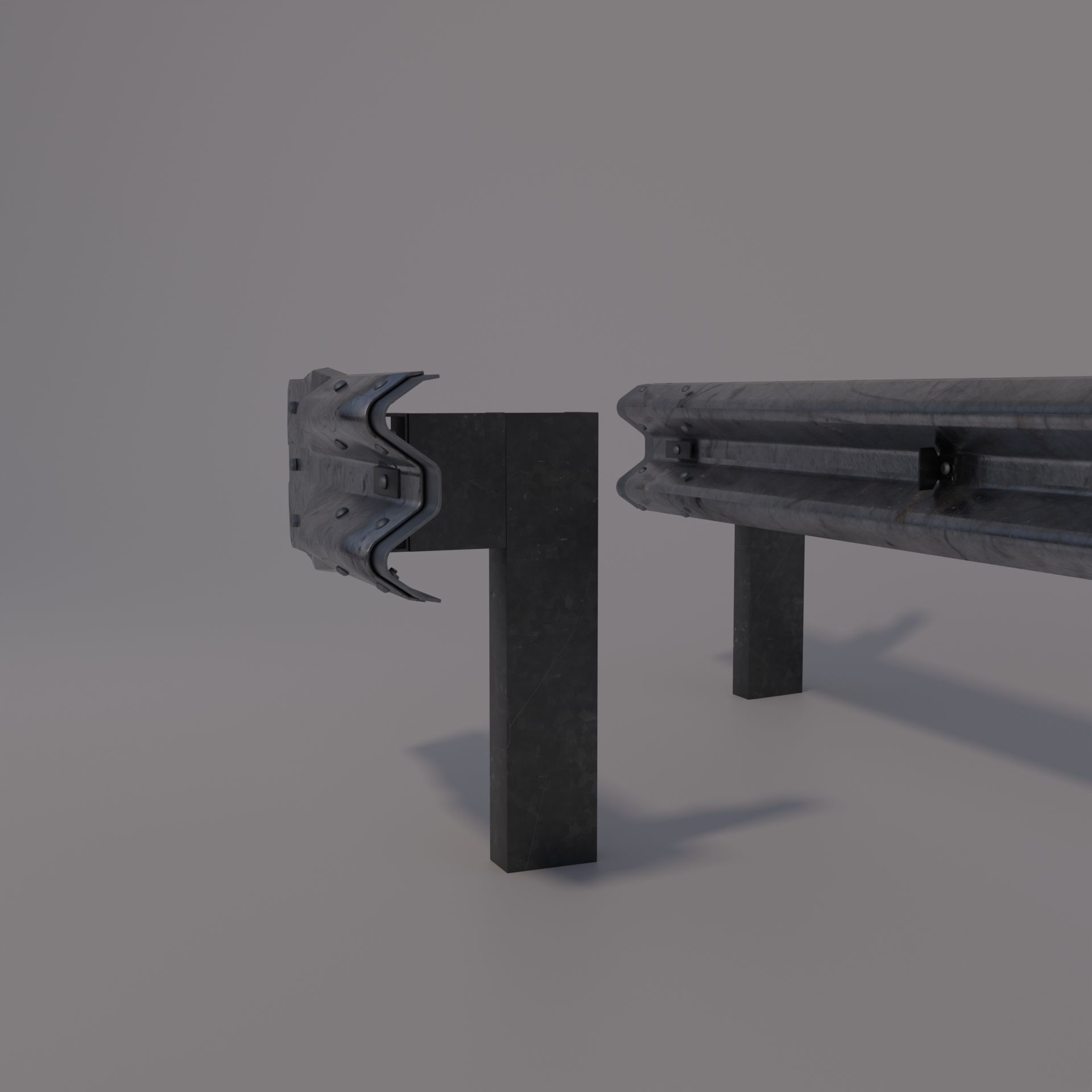 Guard rail Low-poly 3D model_13