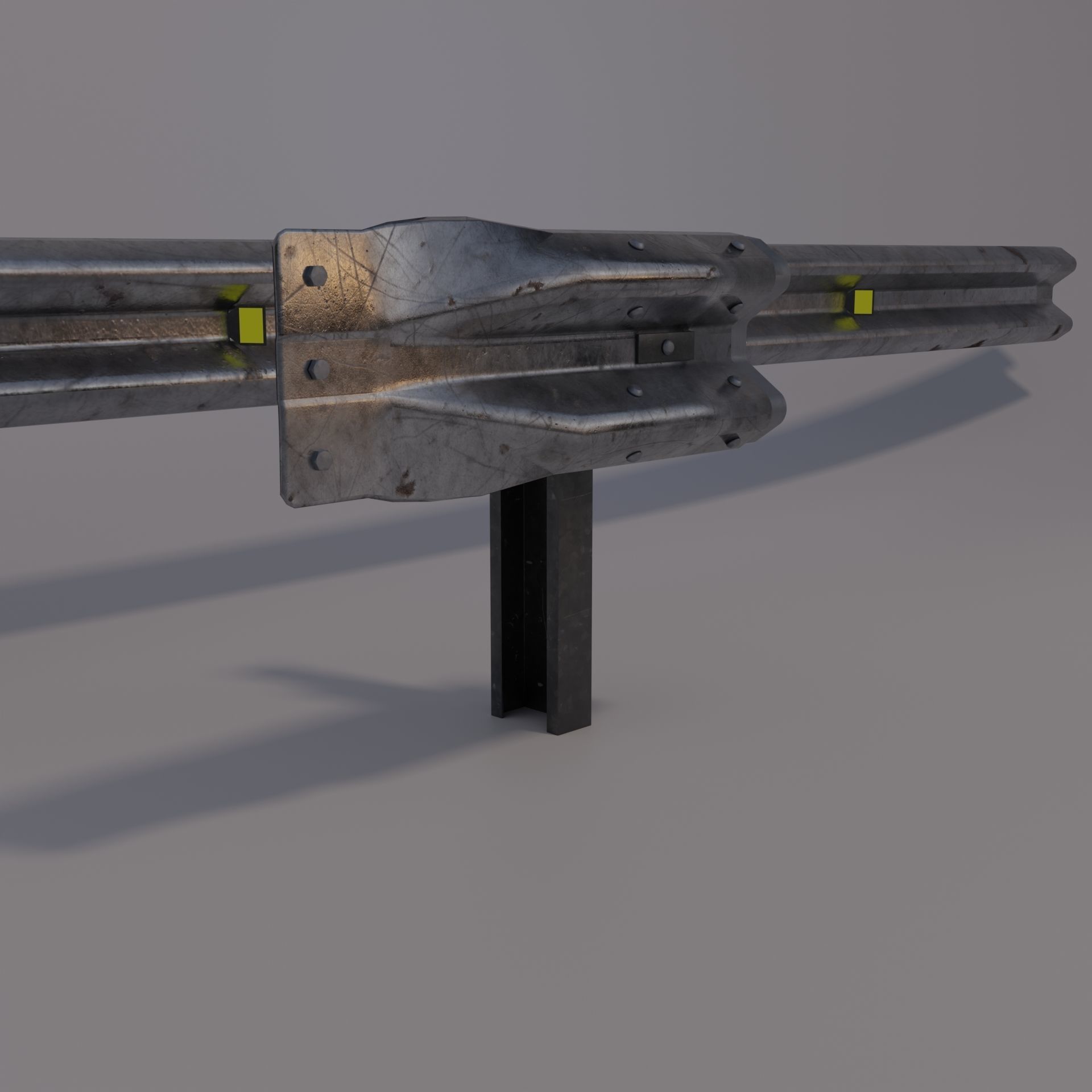 Guard rail Low-poly 3D model_8