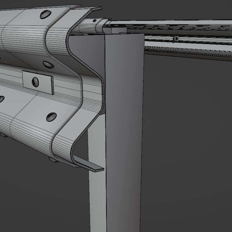 Guard rail Low-poly 3D model_40