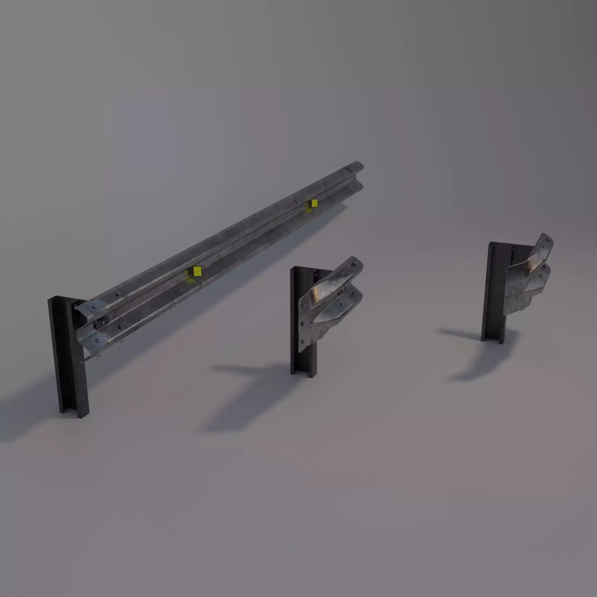 Guard rail Low-poly 3D model_0