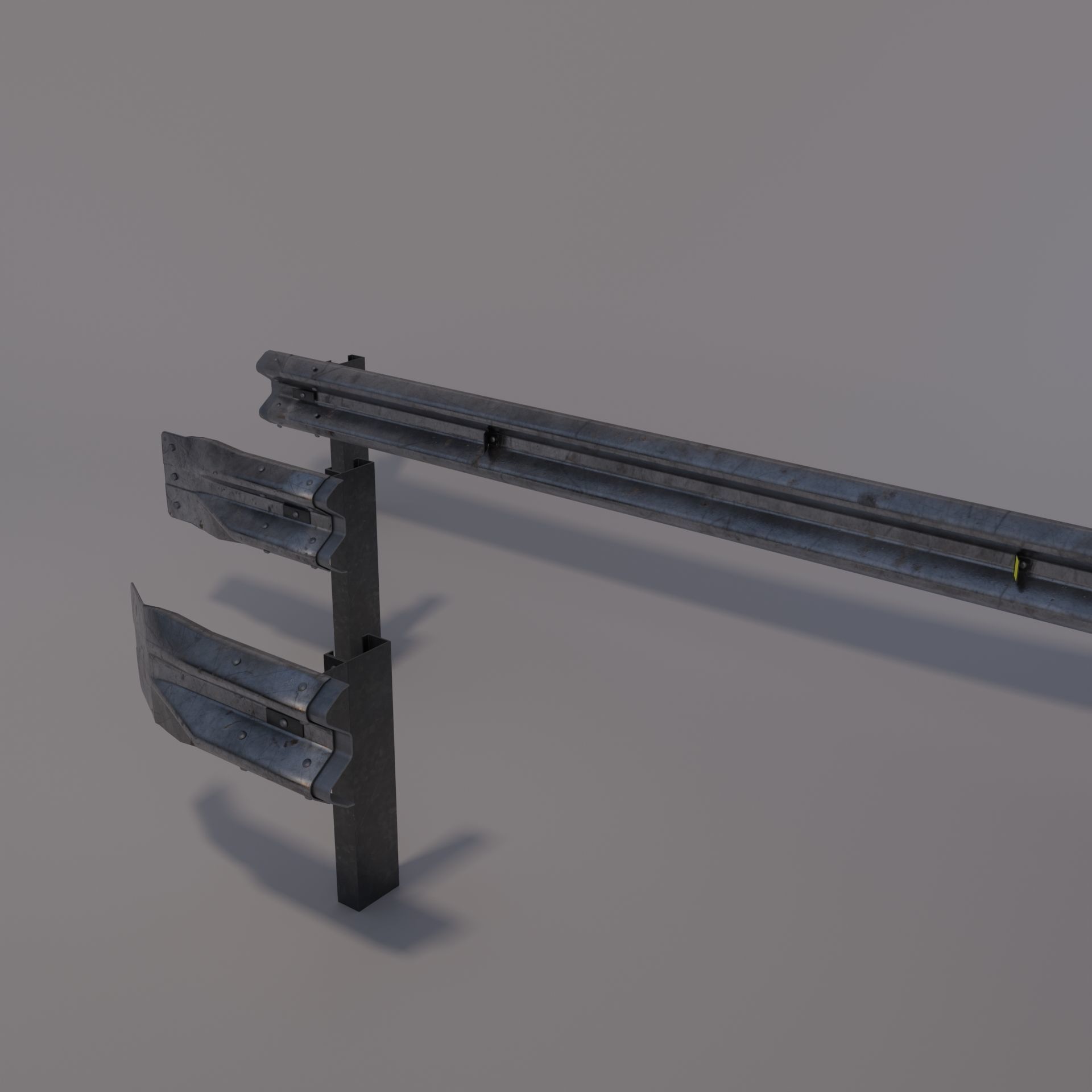 Guard rail Low-poly 3D model_5