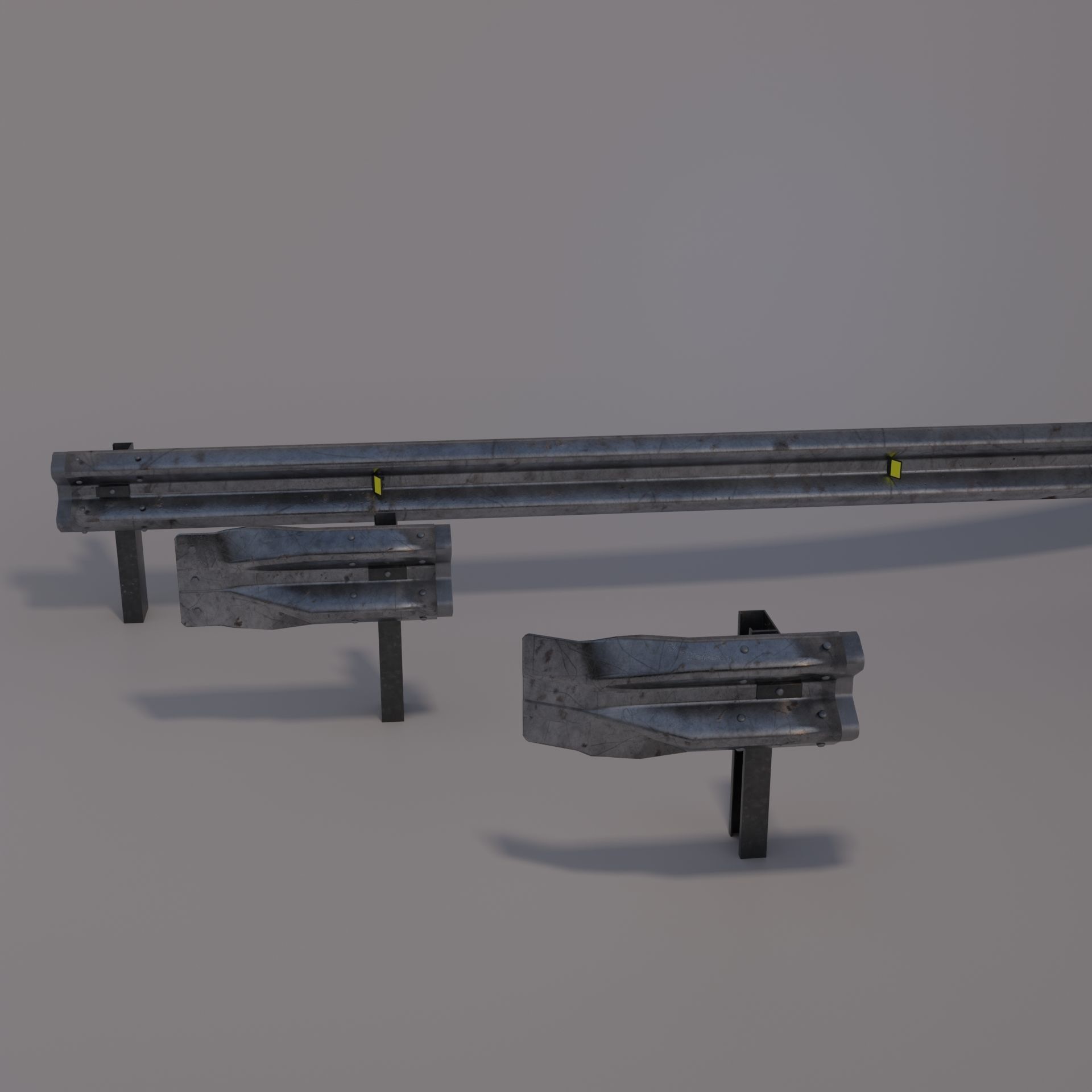 Guard rail Low-poly 3D model_3