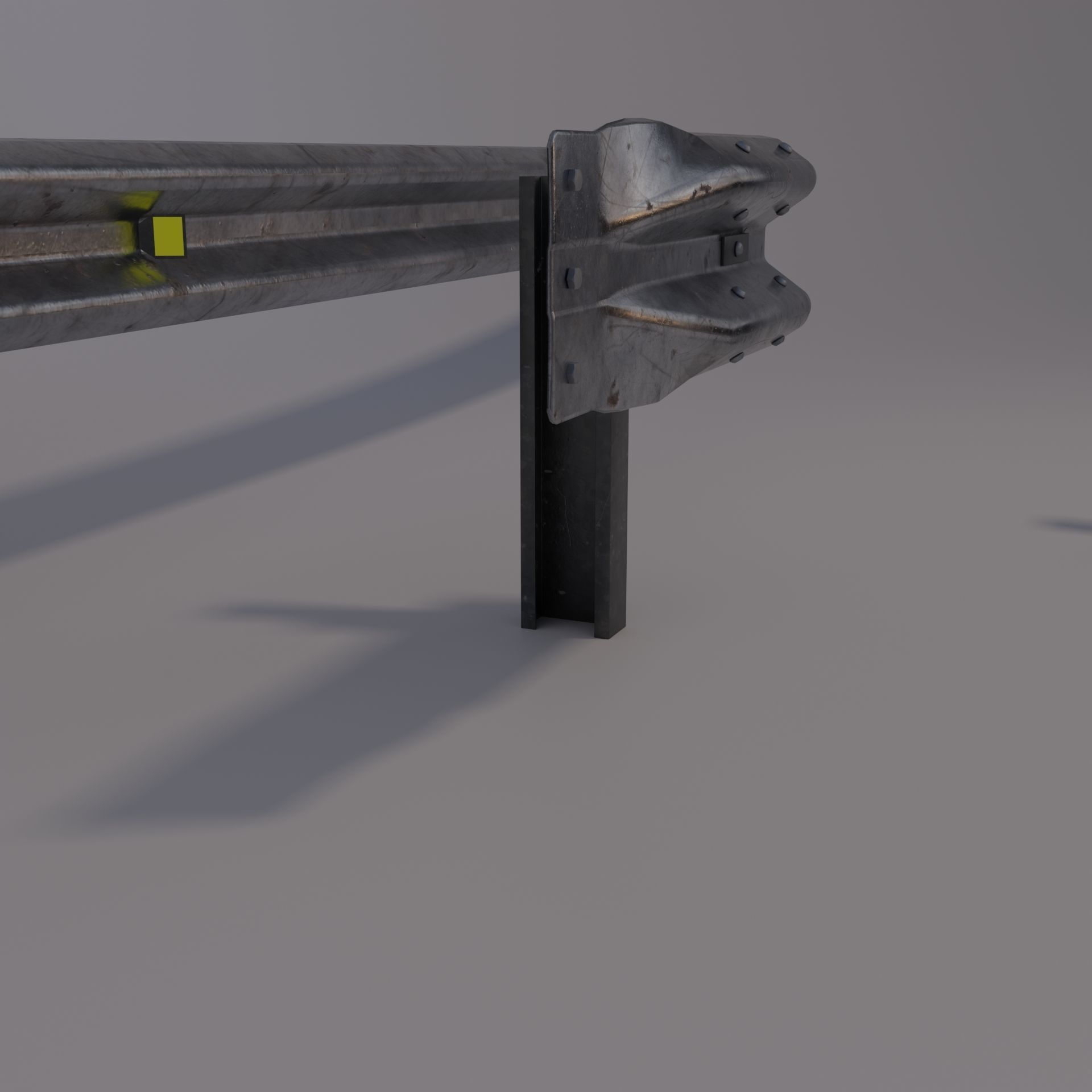 Guard rail Low-poly 3D model_7