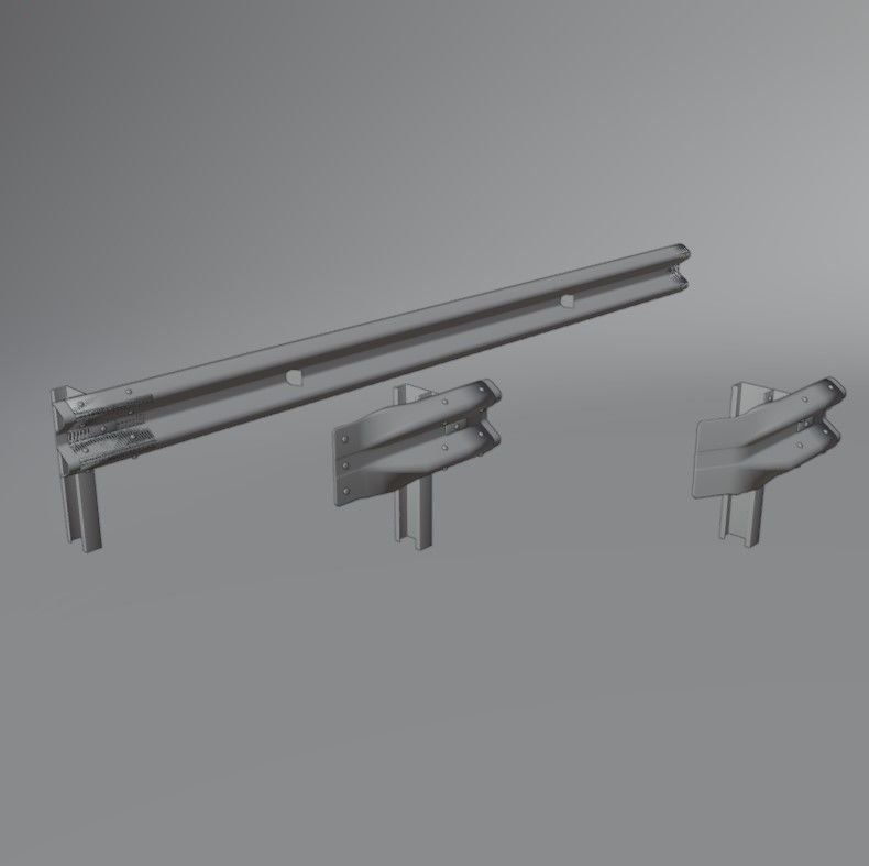 Guard rail Low-poly 3D model_15