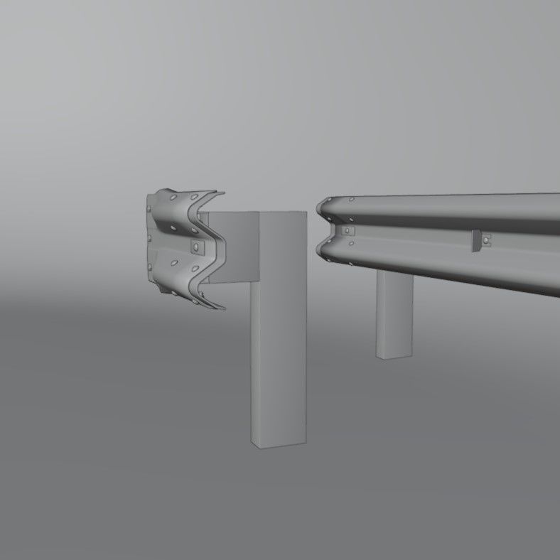 Guard rail Low-poly 3D model_27