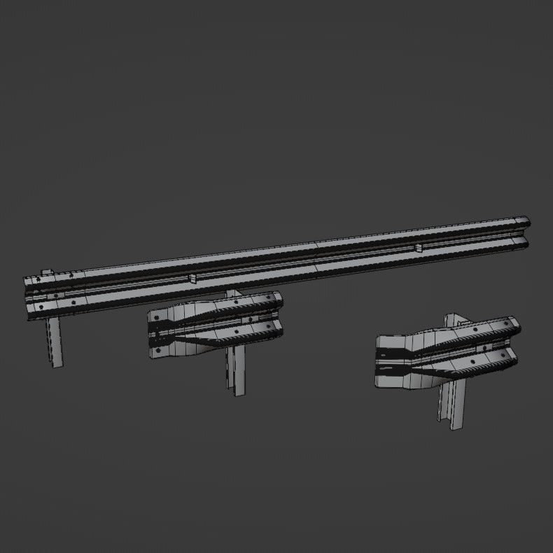 Guard rail Low-poly 3D model_30