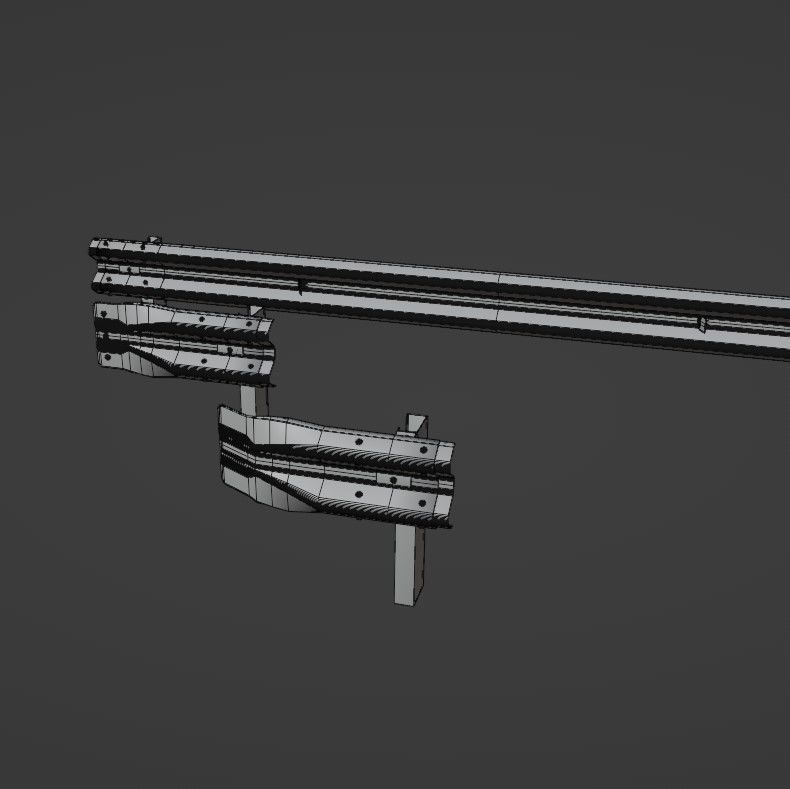 Guard rail Low-poly 3D model_32