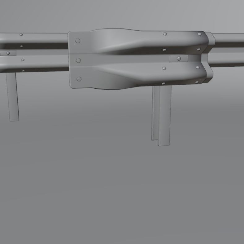Guard rail Low-poly 3D model_23