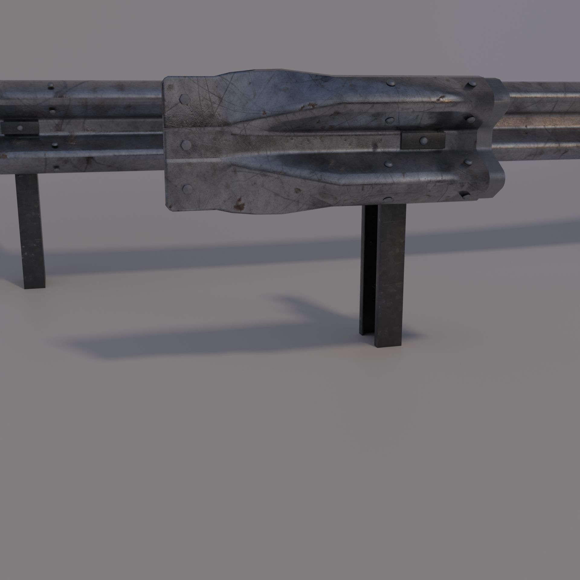Guard rail Low-poly 3D model_9