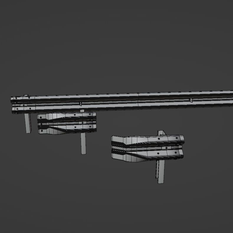 Guard rail Low-poly 3D model_31