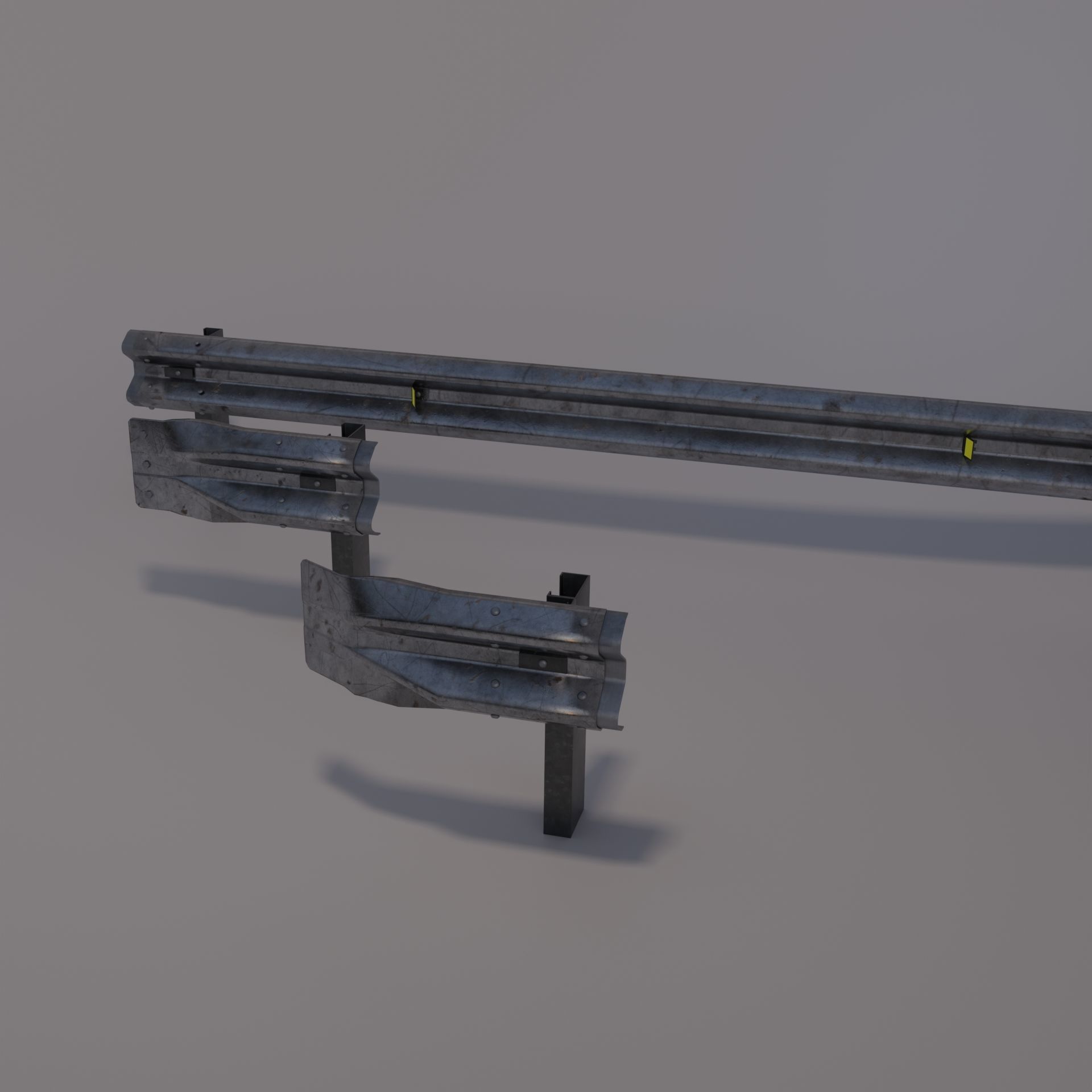 Guard rail Low-poly 3D model_4