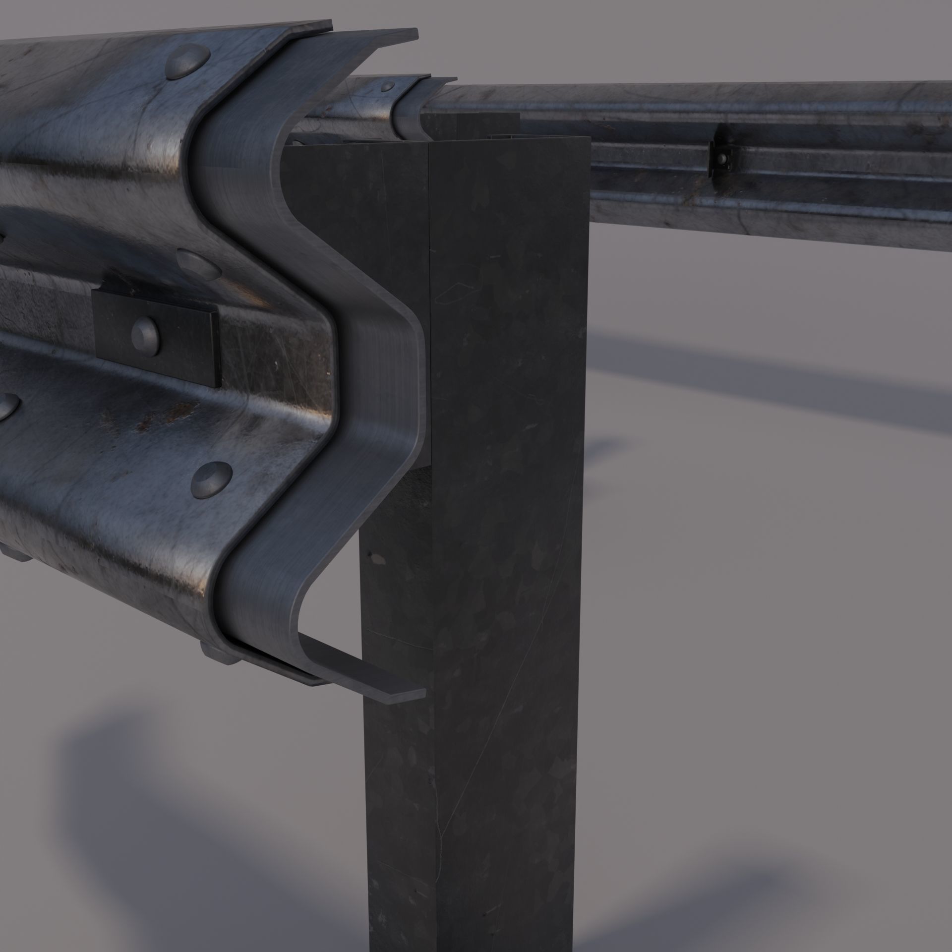 Guard rail Low-poly 3D model_12