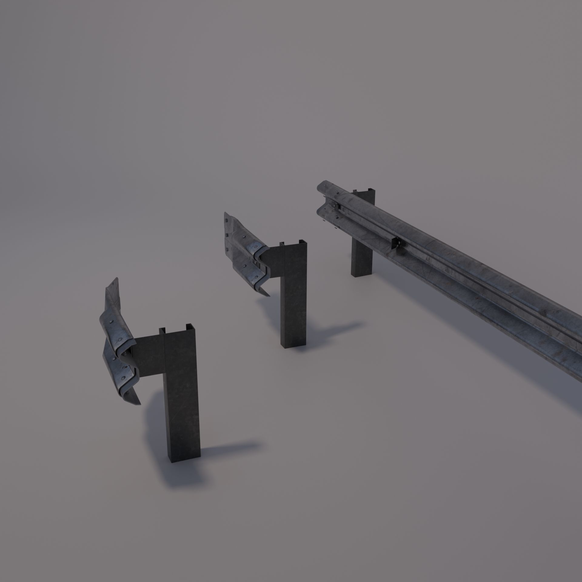 Guard rail Low-poly 3D model_6