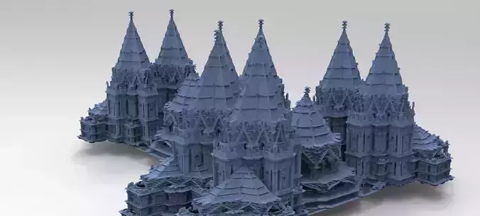 Angelic Cathedral High Rise Mass structure 4 3D model