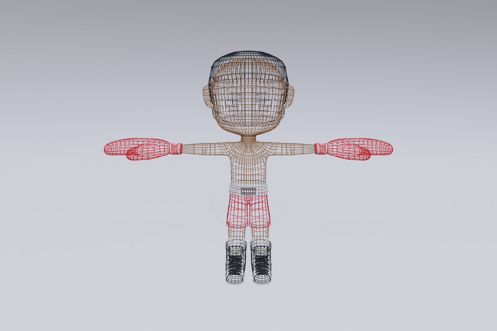 Lowpoly male Boxer - 36 models vol 01 Low-poly 3D model_8