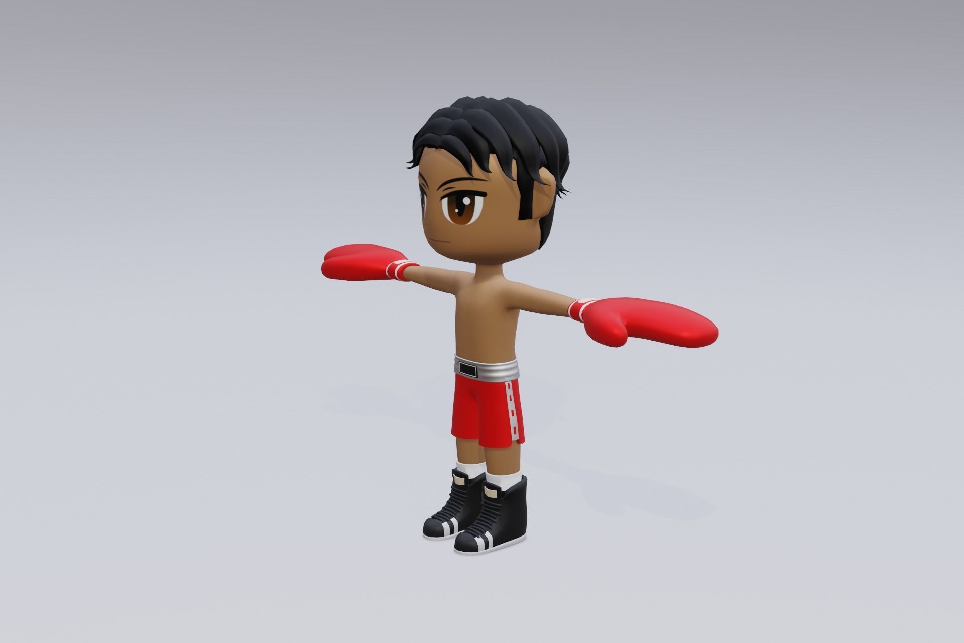 Lowpoly male Boxer - 36 models vol 01 Low-poly 3D model_4