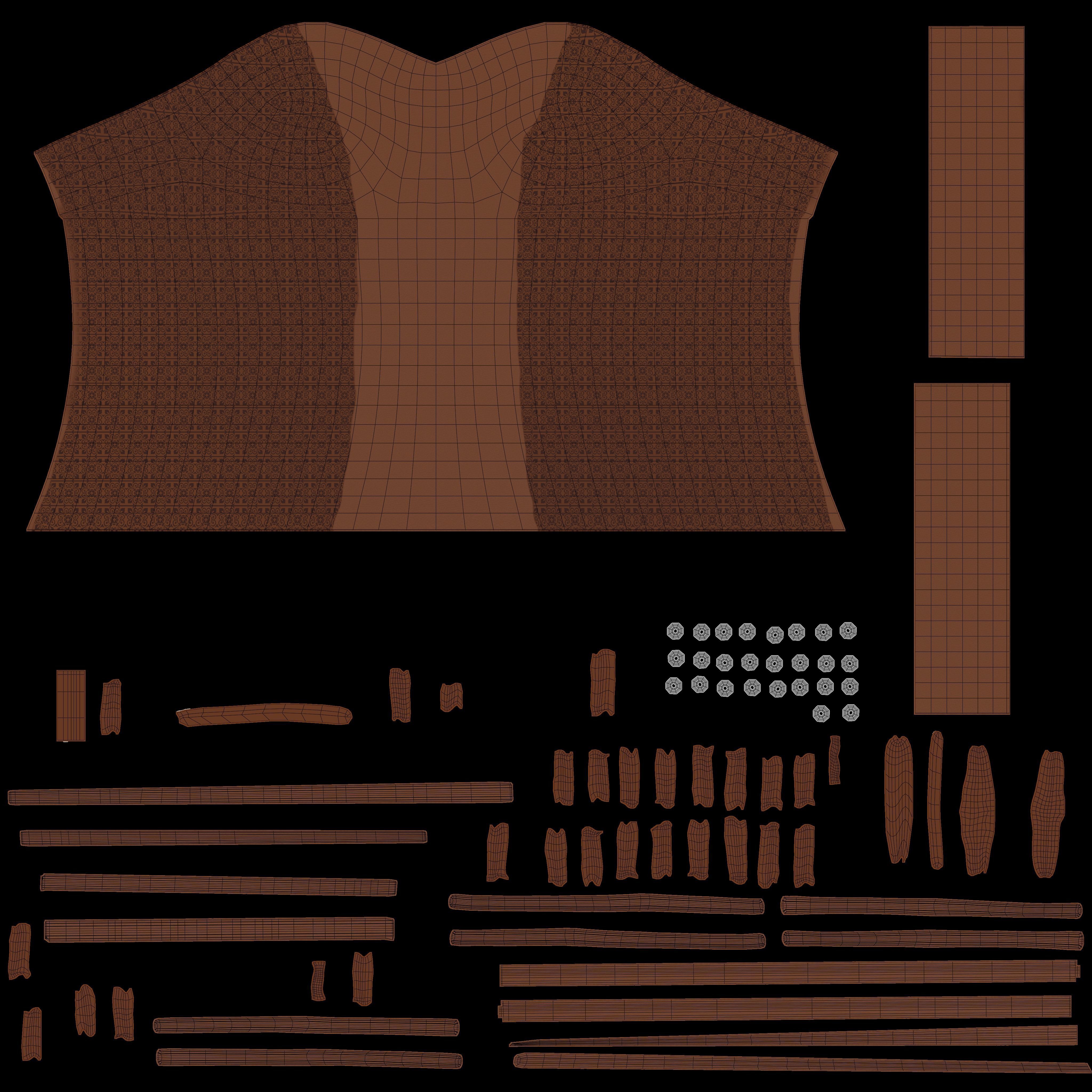 Corset v3 Low-poly 3D model_14