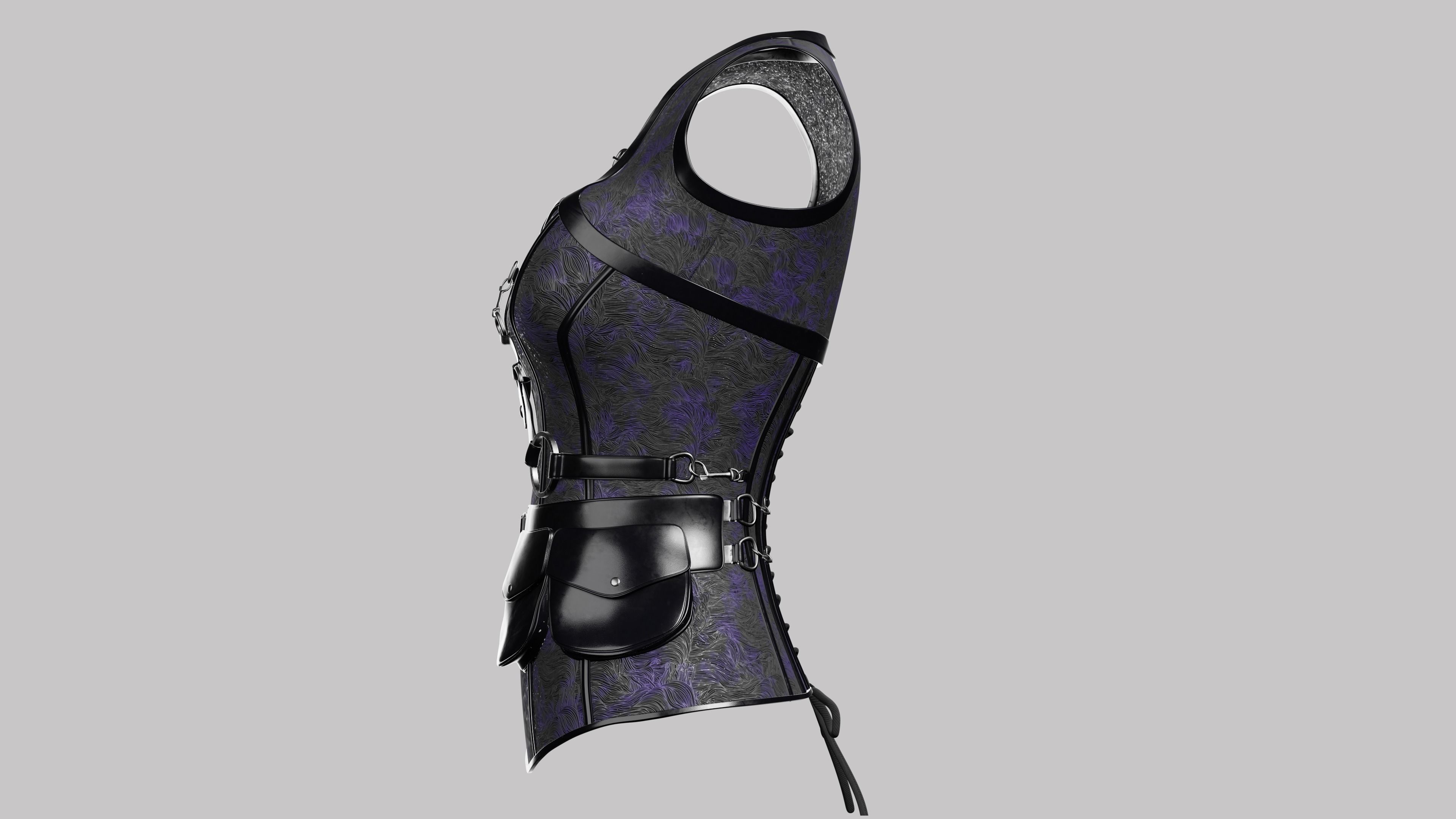 Corset v3 Low-poly 3D model_5