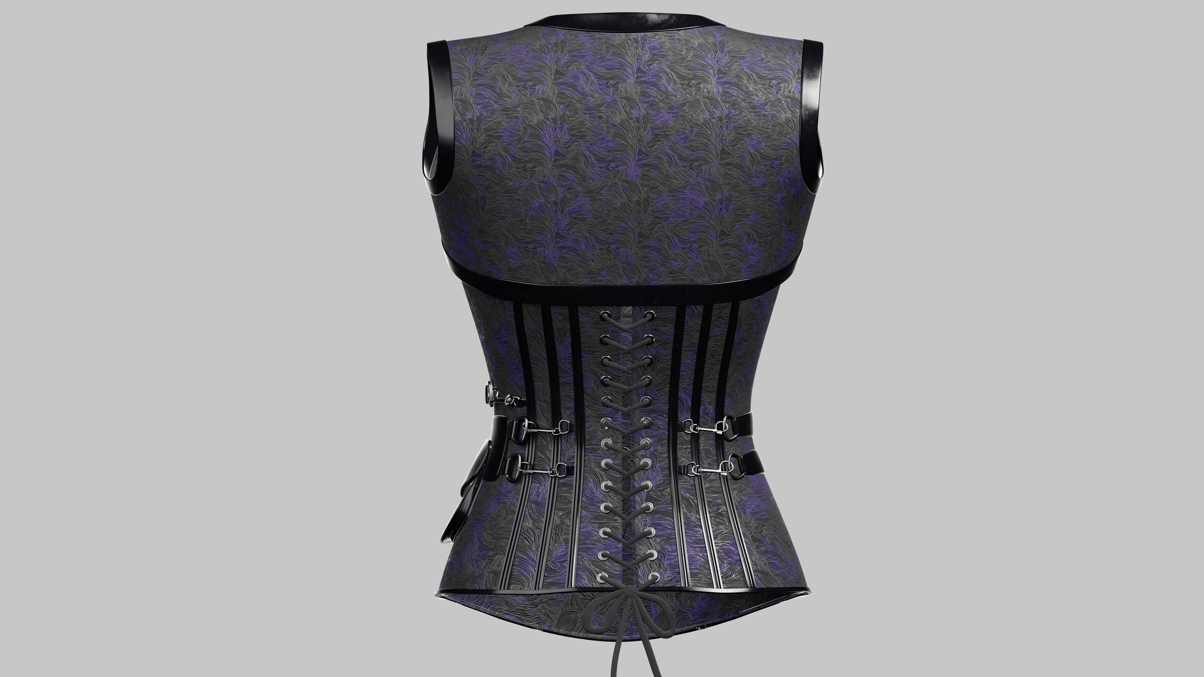 Corset v3 Low-poly 3D model_3