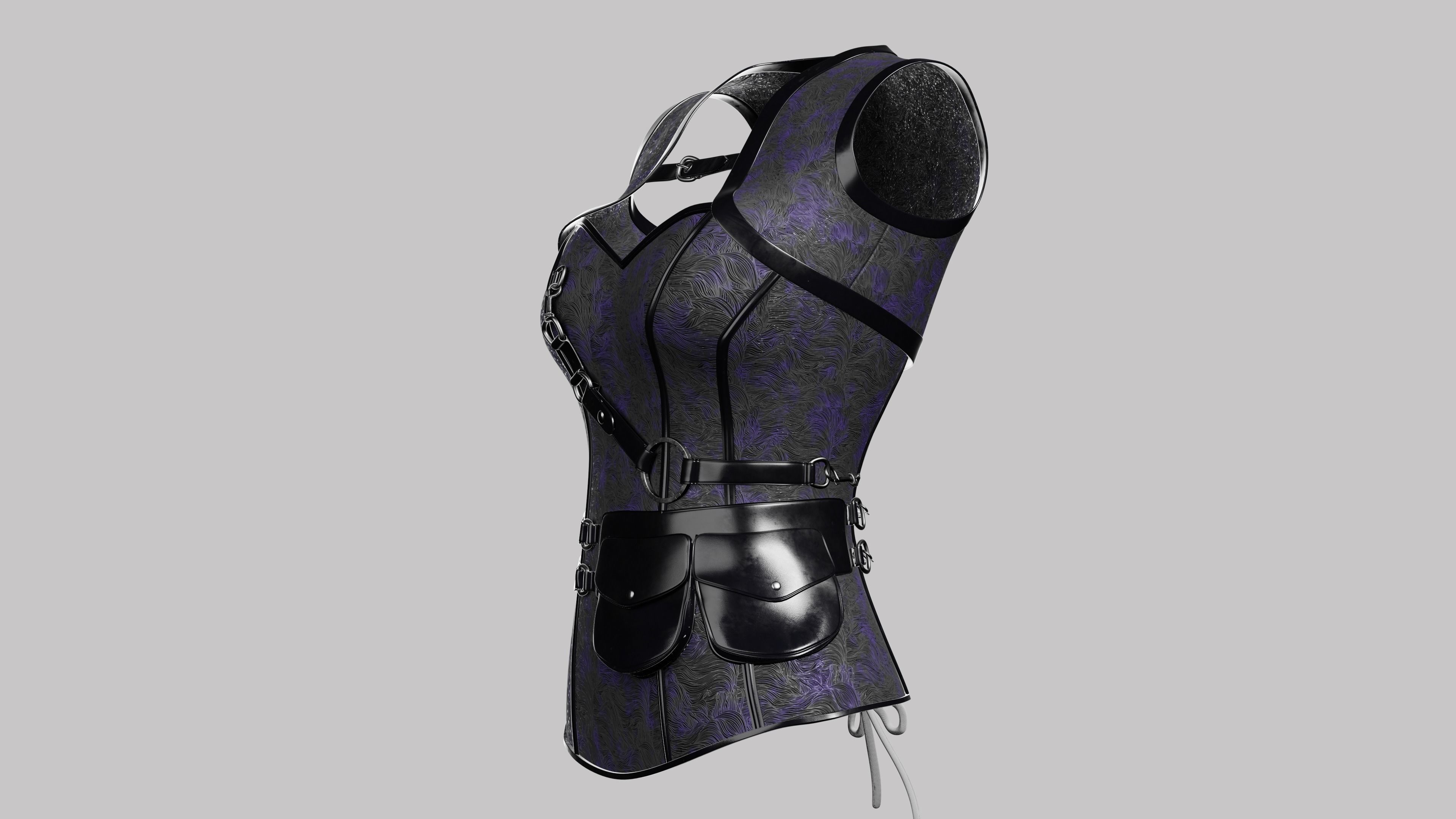 Corset v3 Low-poly 3D model_7