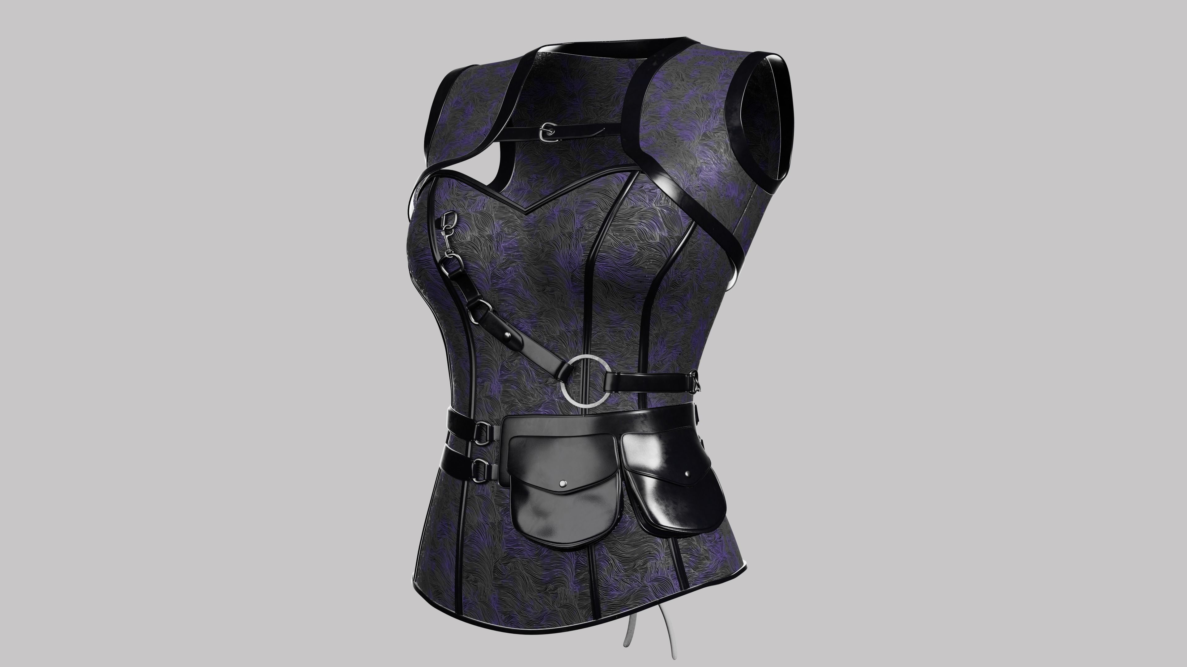 Corset v3 Low-poly 3D model_8