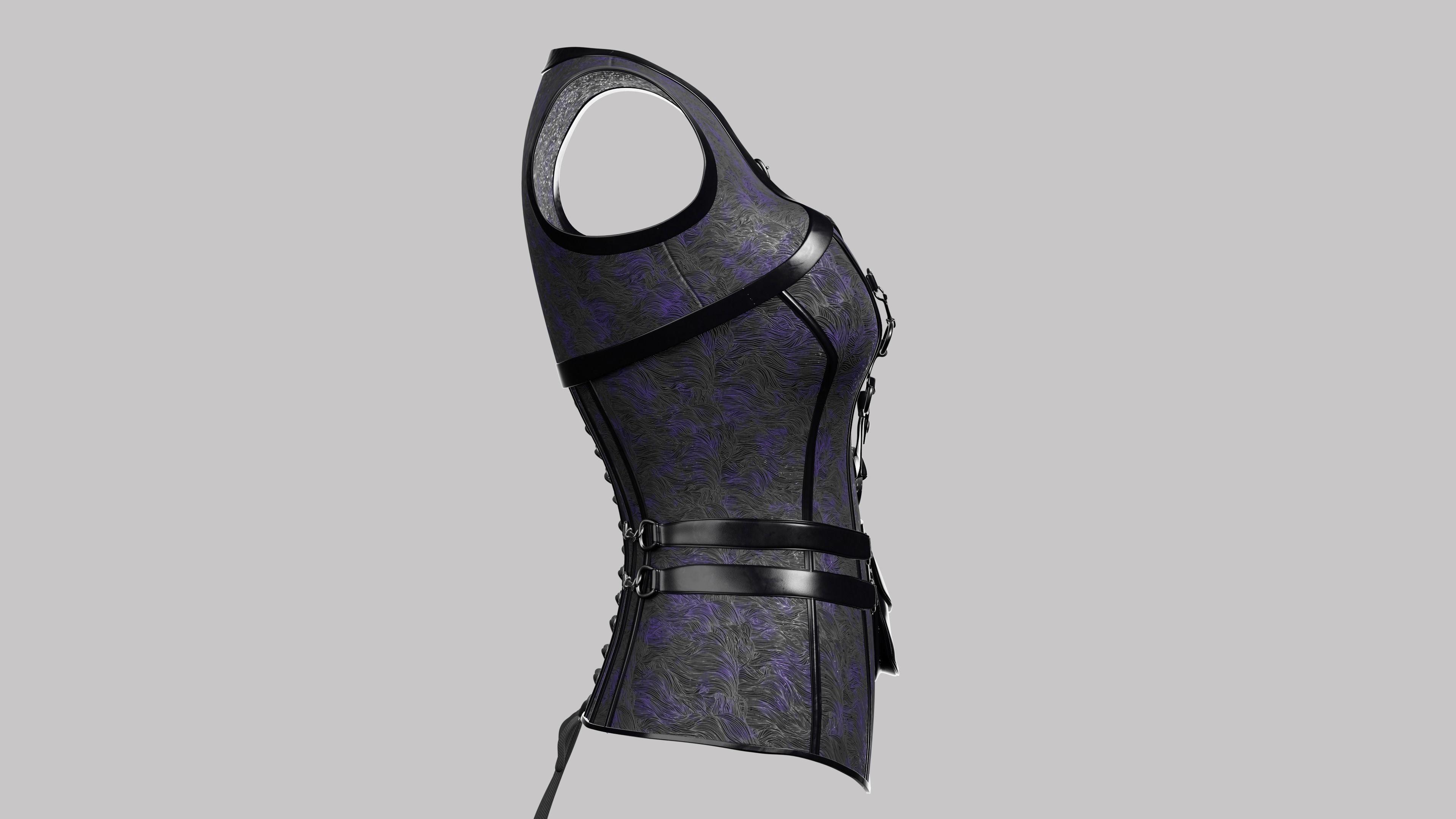 Corset v3 Low-poly 3D model_9