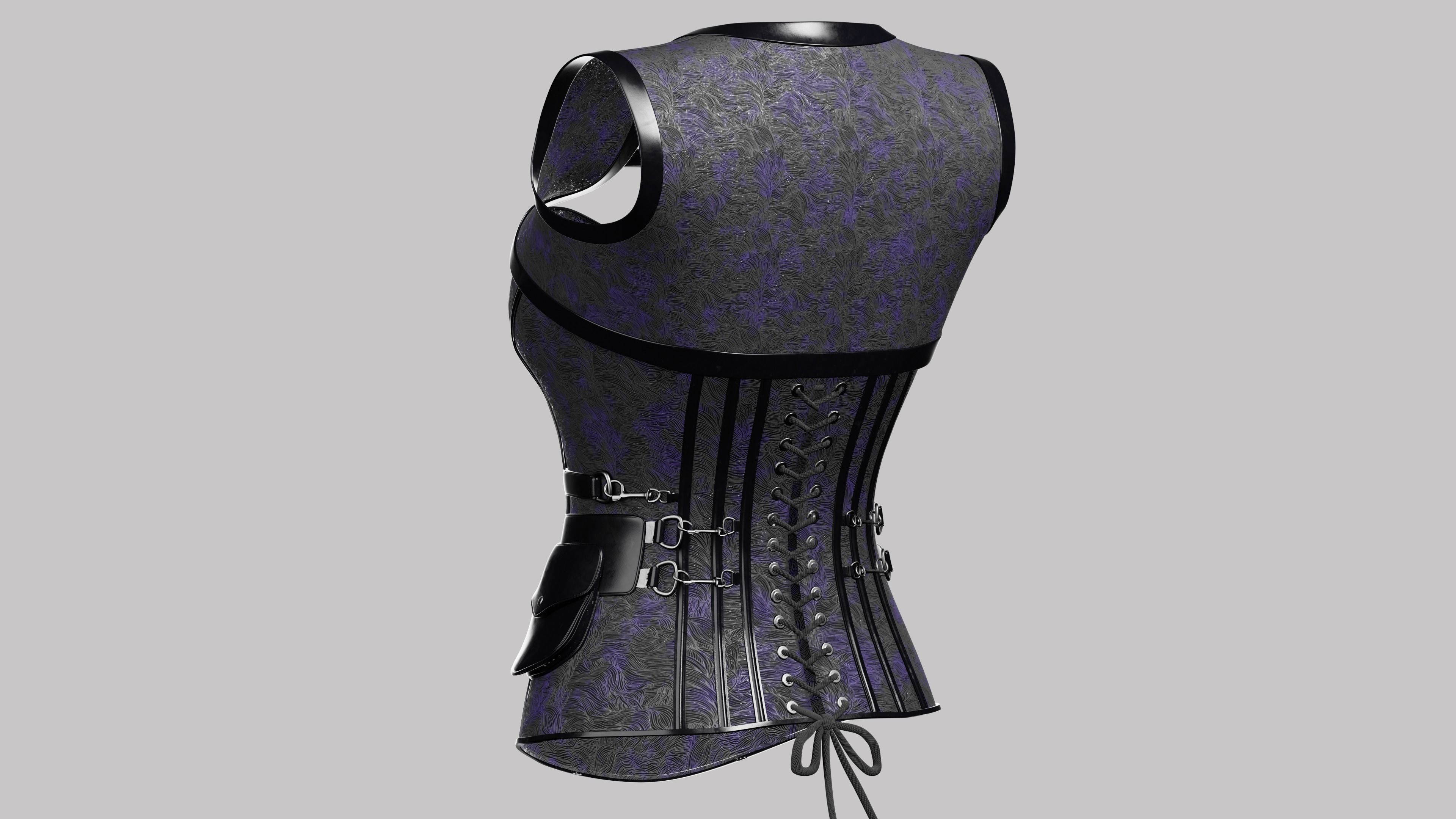 Corset v3 Low-poly 3D model_4