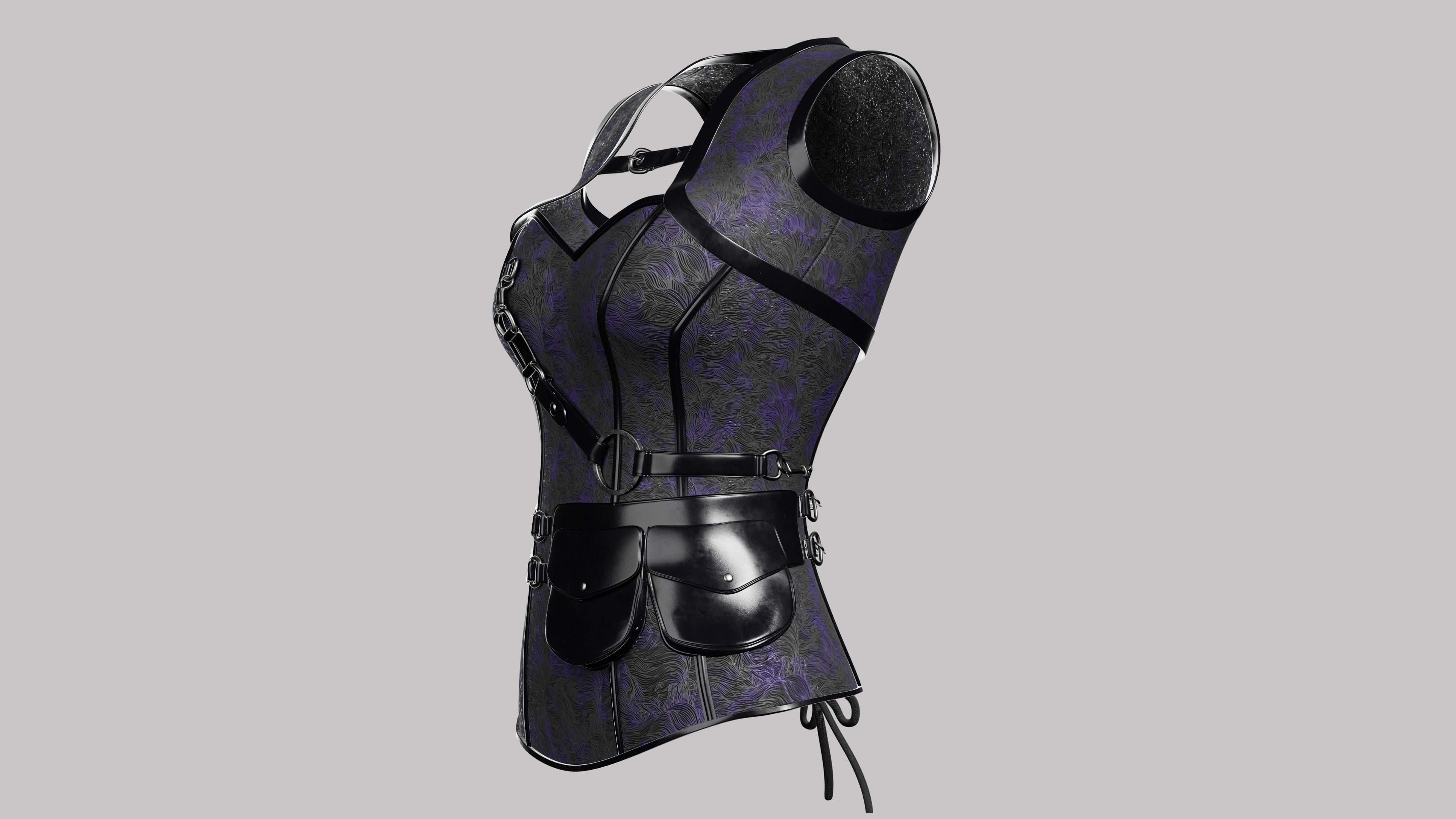 Corset v3 Low-poly 3D model_6