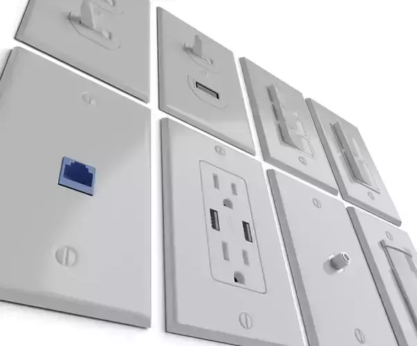 Light switches and outlets High Poly AND Low Poly pack 2 Low-poly 3D model