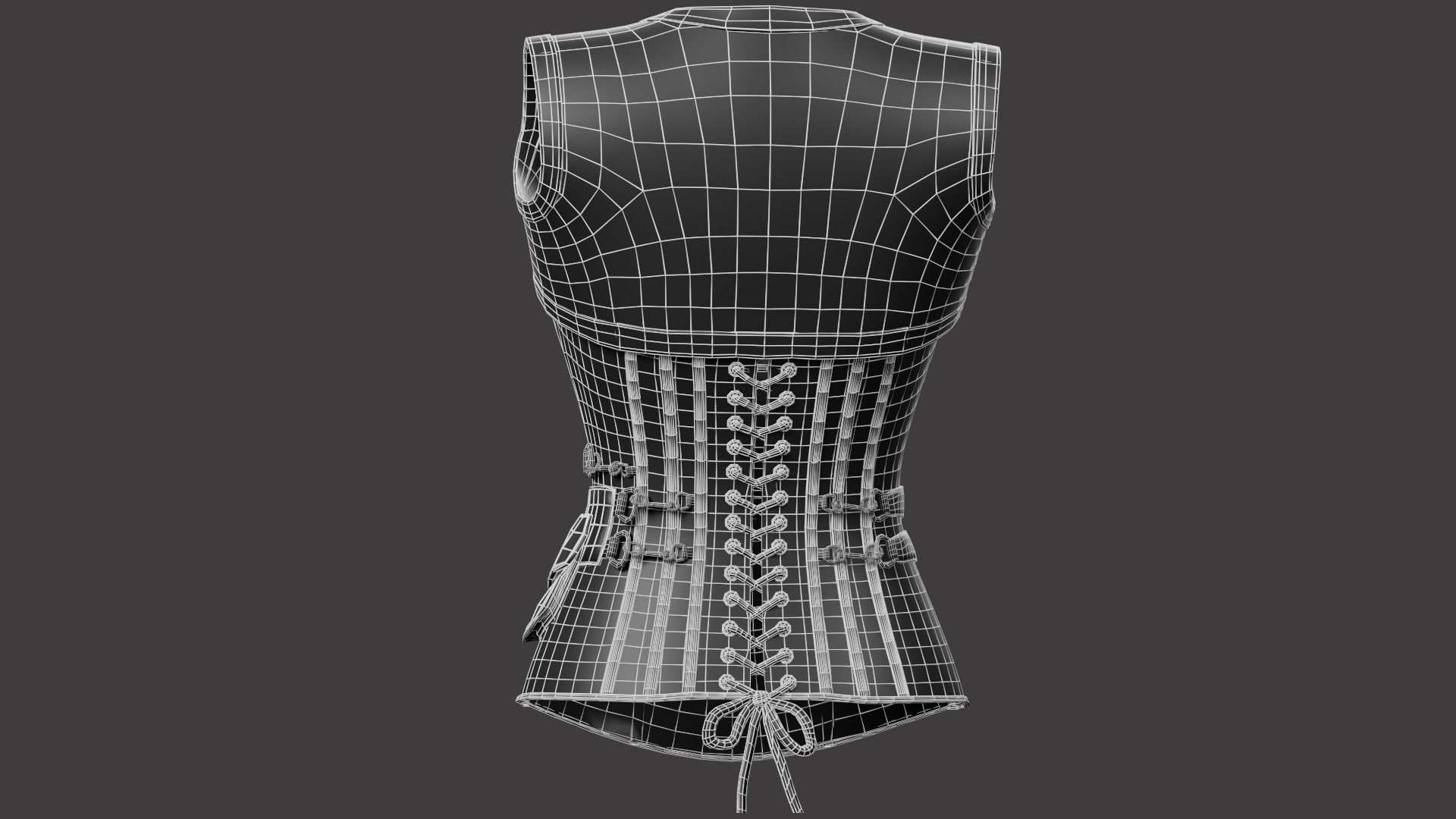 Corset v4 Low-poly 3D model_13