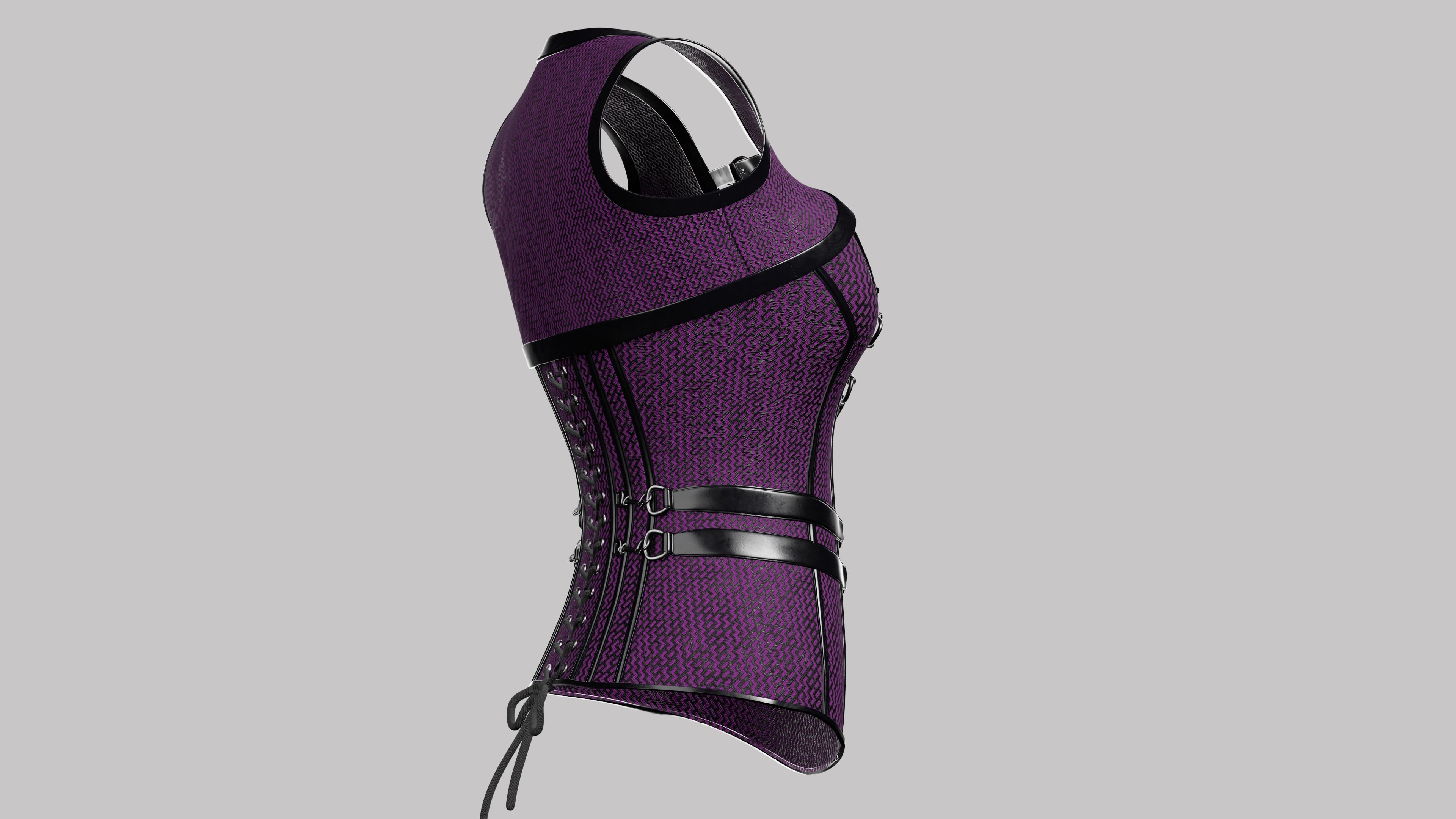 Corset v4 Low-poly 3D model_4
