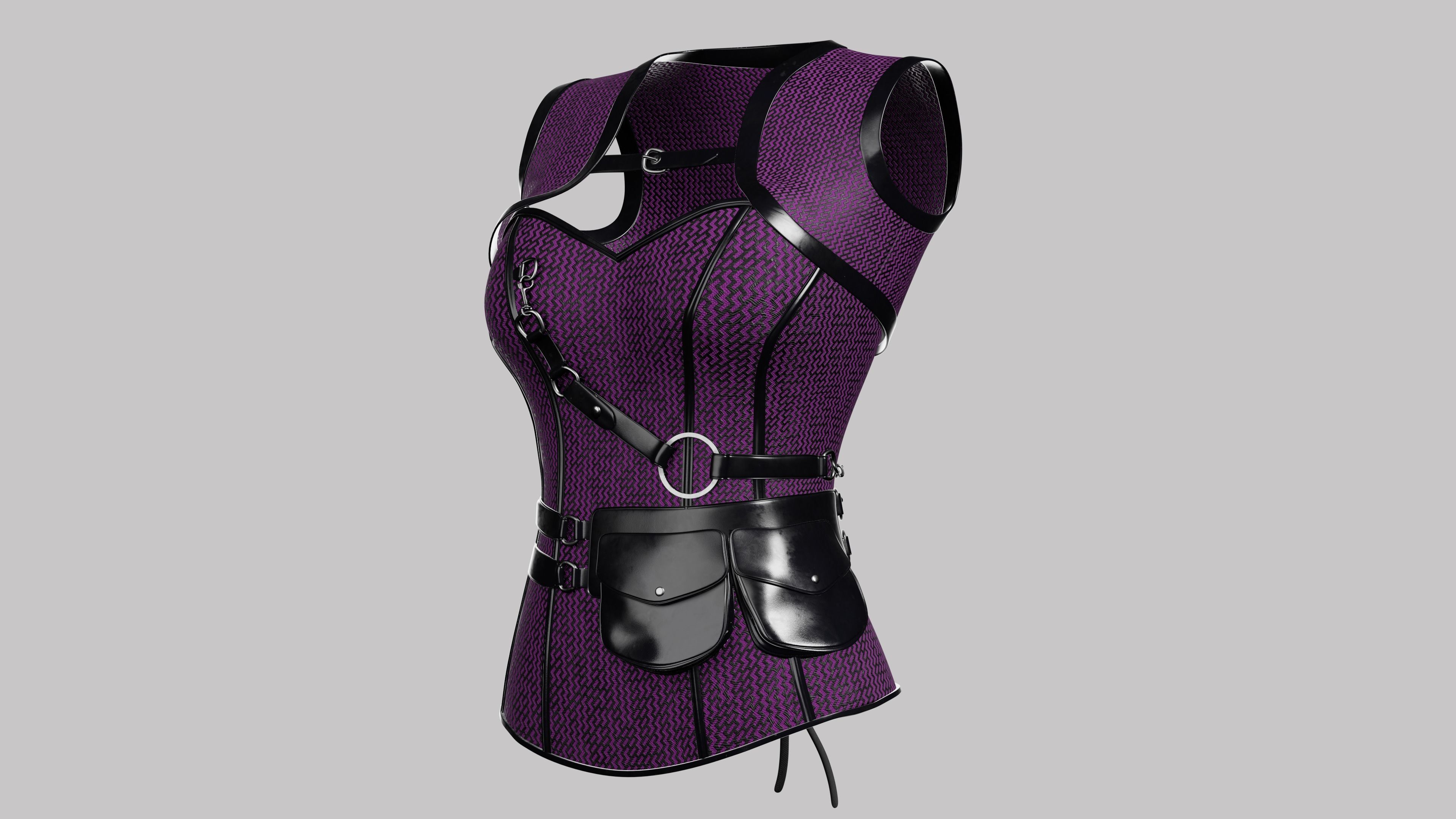 Corset v4 Low-poly 3D model_5