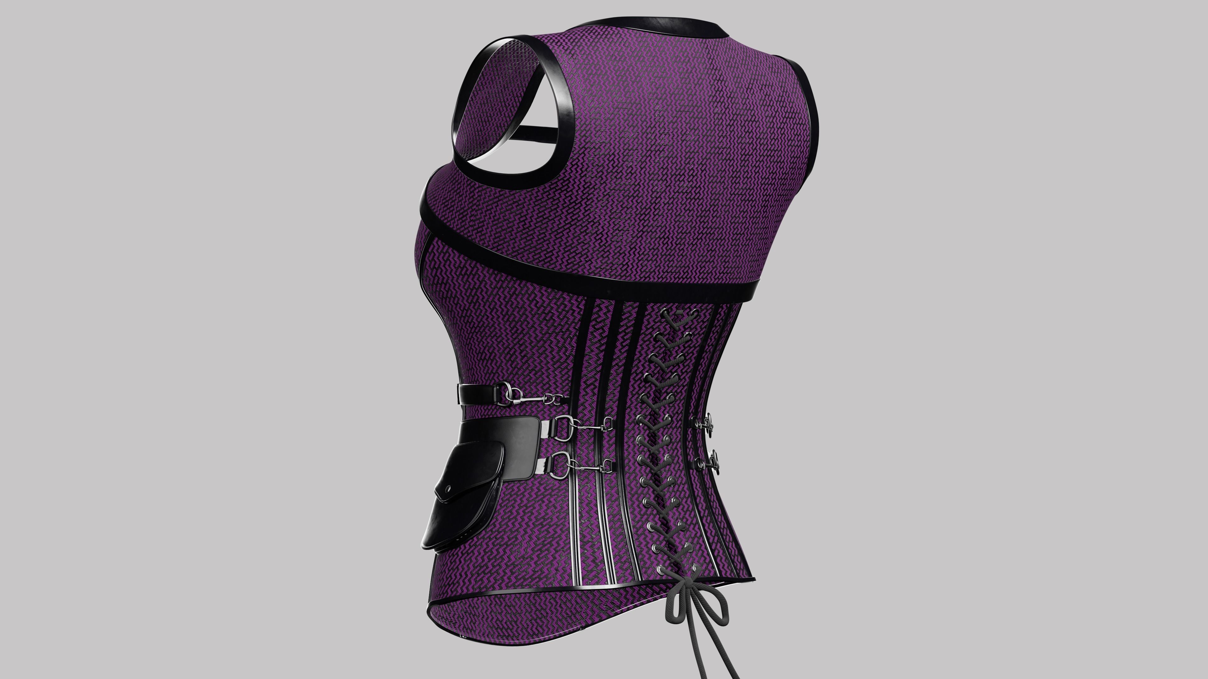 Corset v4 Low-poly 3D model_6
