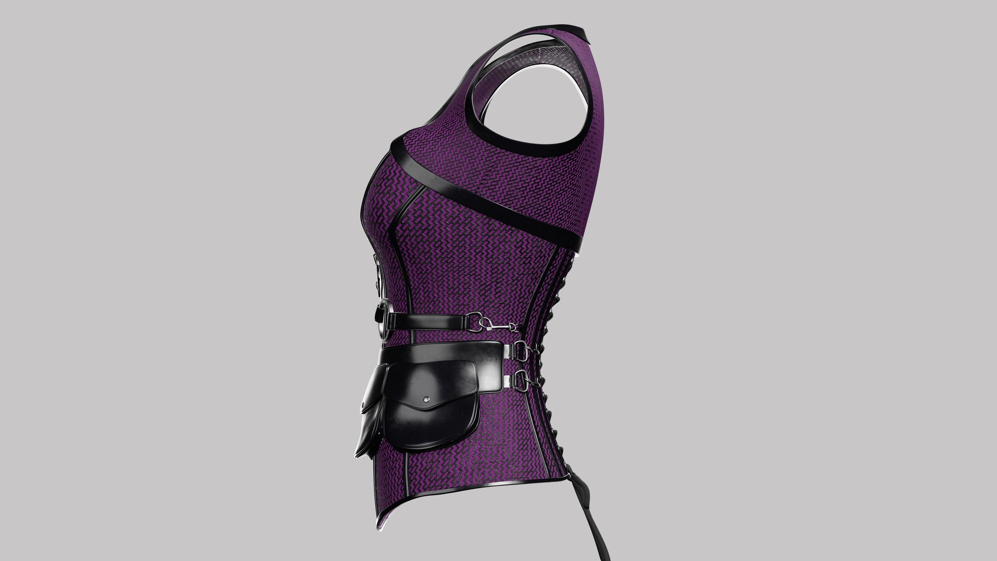 Corset v4 Low-poly 3D model_9