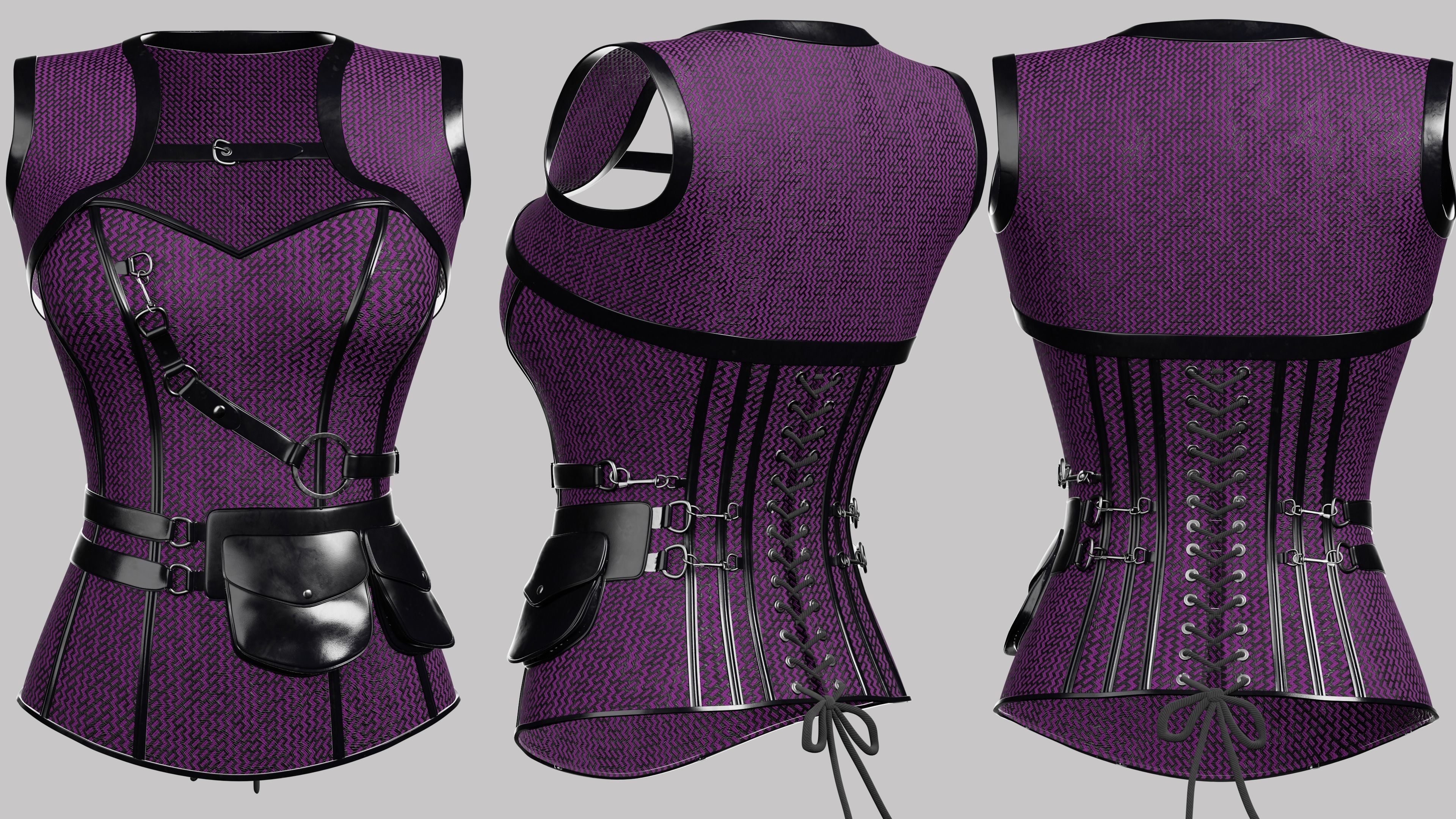 Corset v4 Low-poly 3D model_2